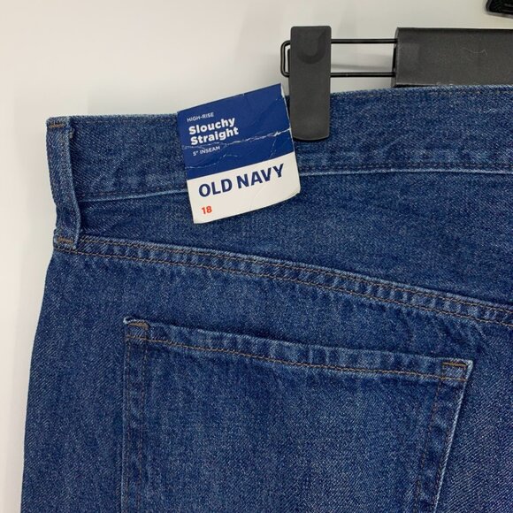 Old Navy Denim Shorts High Rise Slouchy Straight Fray Cut Off NWT - Picture 10 of 12